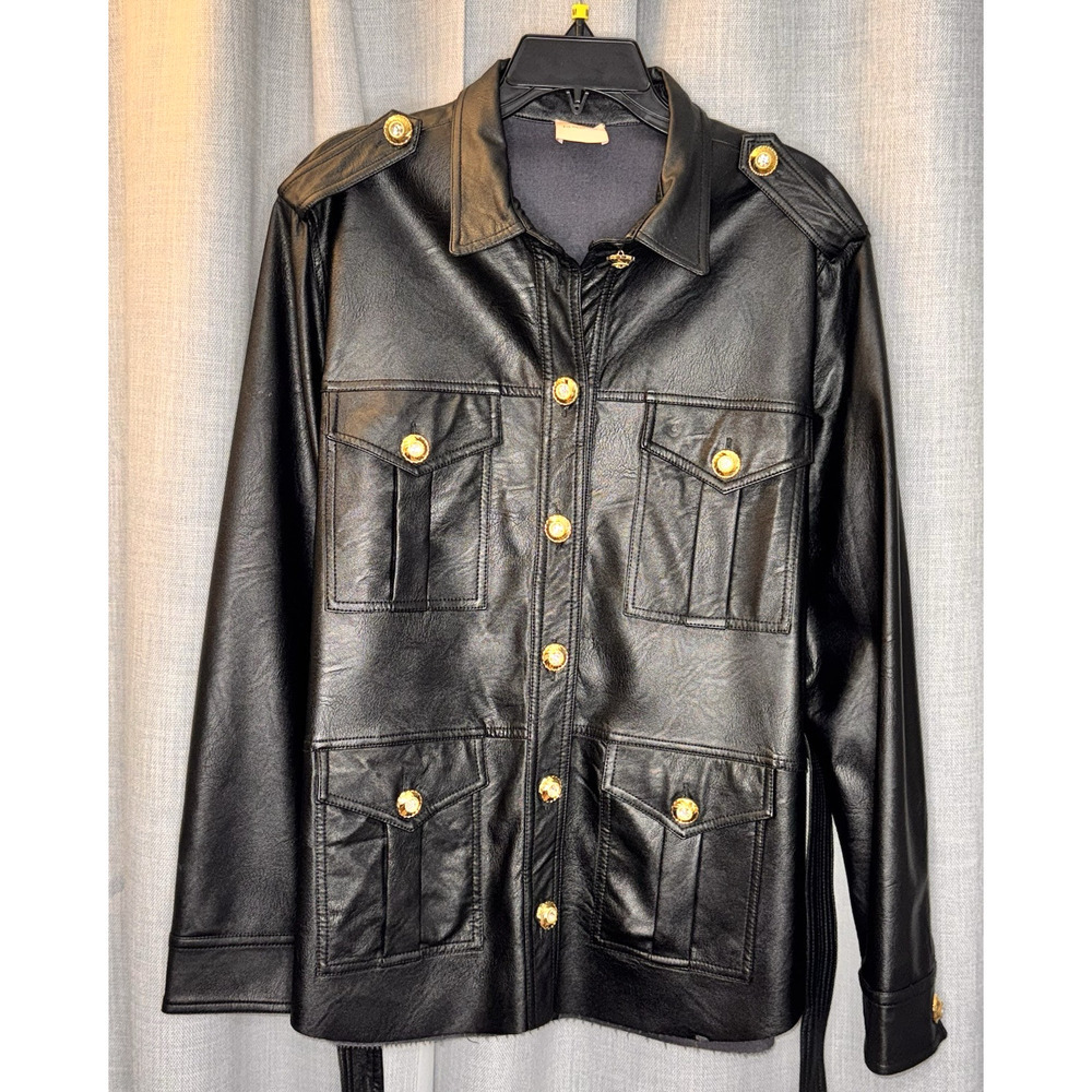 La Semaine Paris Women’s Sz 36 (L ) Vegan Leather Blazer Jacket